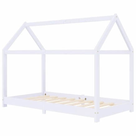 Cadre de lit d'enfant Blanc Bois de pin massif 80x160 cm 2