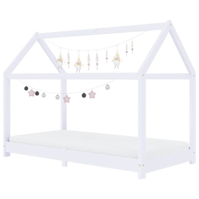Cadre de lit d'enfant Blanc Bois de pin massif 80x160 cm