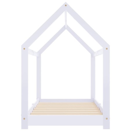 Cadre de lit d'enfant Blanc Bois de pin massif 80x160 cm