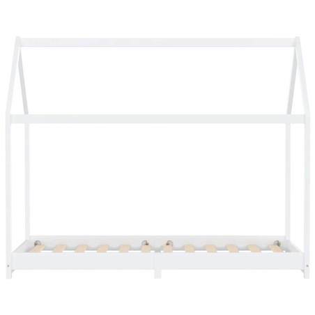 Cadre de lit d'enfant Blanc Bois de pin massif 90 x 200 cm