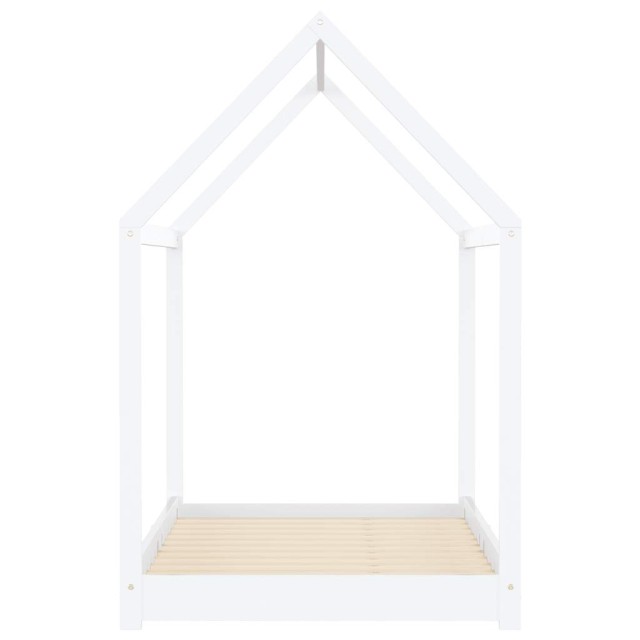 Cadre de lit d'enfant Blanc Bois de pin massif 90 x 200 cm
