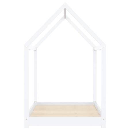 Cadre de lit d'enfant Blanc Bois de pin massif 90 x 200 cm