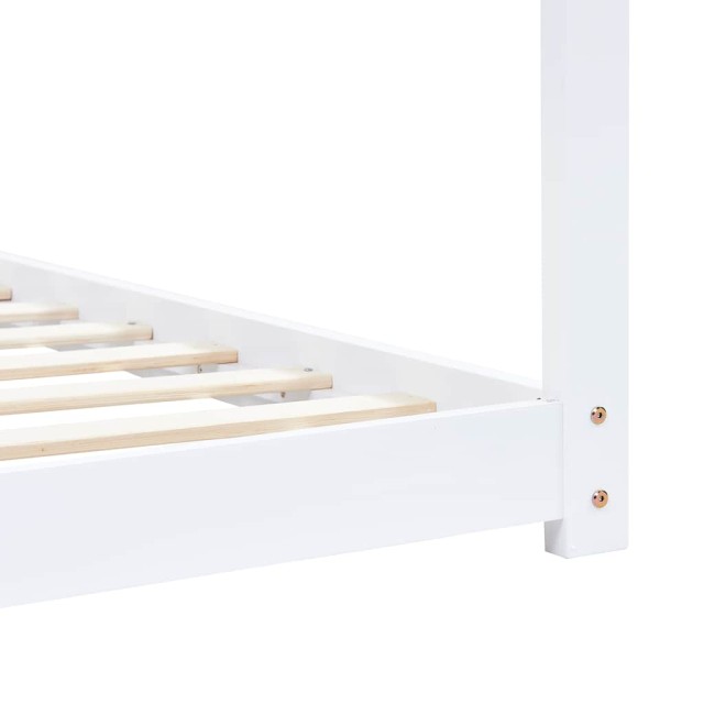 Cadre de lit d'enfant Blanc Bois de pin massif 90 x 200 cm