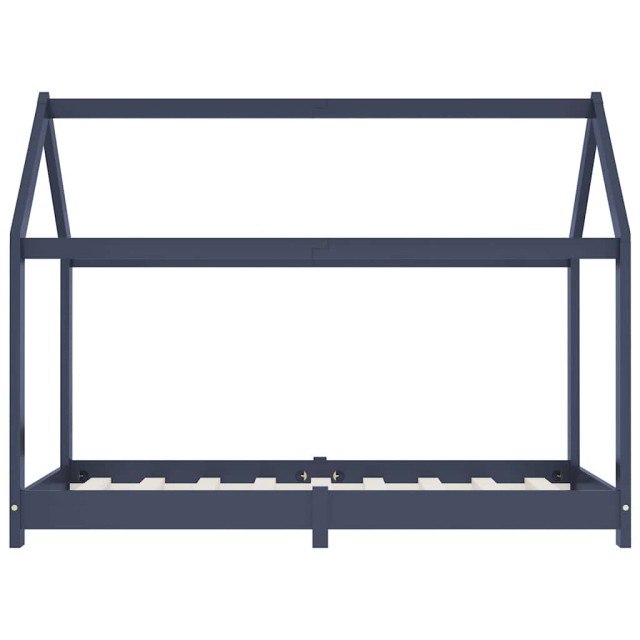 Cadre de lit d'enfant Gris Bois de pin massif 70x140 cm