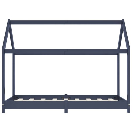 Cadre de lit d'enfant Gris Bois de pin massif 70x140 cm
