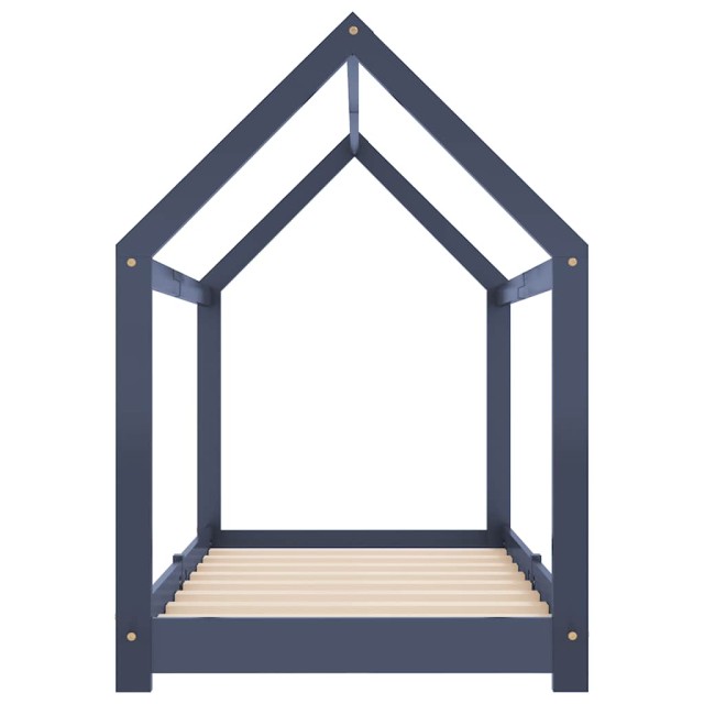 Cadre de lit d'enfant Gris Bois de pin massif 70x140 cm