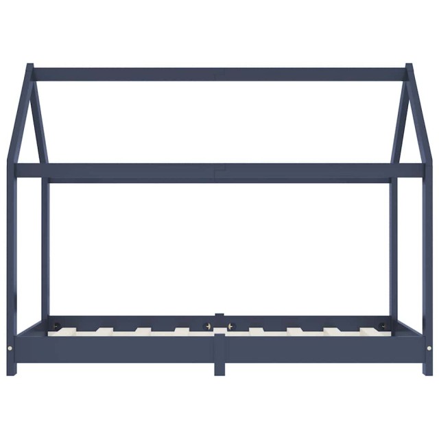 Cadre de lit d'enfant Gris Bois de pin massif 80x160 cm
