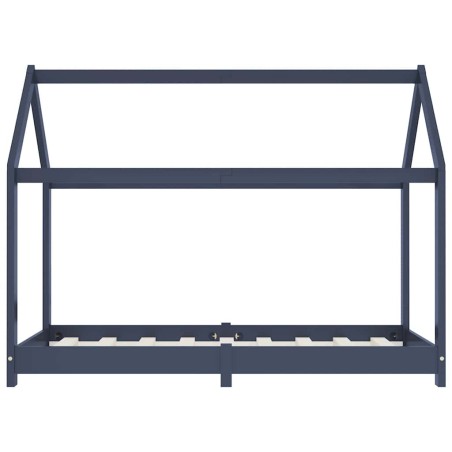 Cadre de lit d'enfant Gris Bois de pin massif 80x160 cm