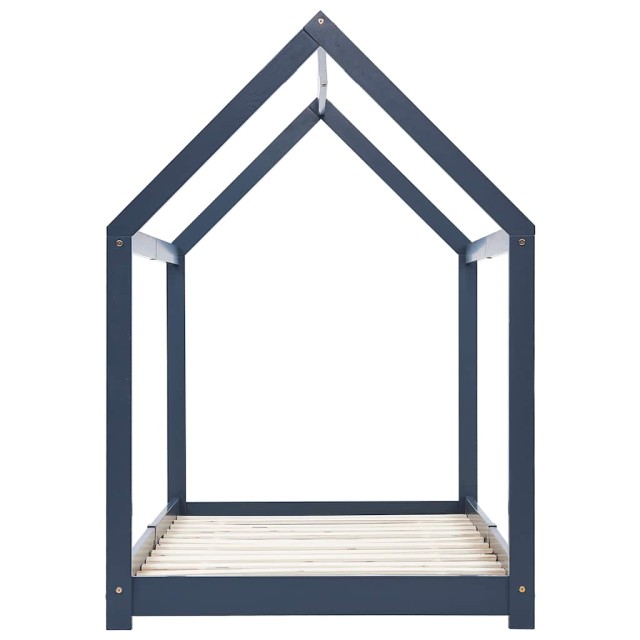 Cadre de lit d'enfant Gris  Bois de pin massif 90 x 200 cm
