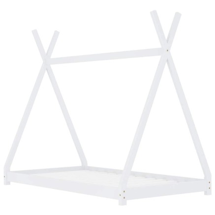 Cadre de lit d'enfant Blanc Bois de pin massif 70x140 cm 2