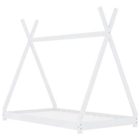 Cadre de lit d'enfant Blanc Bois de pin massif 70x140 cm