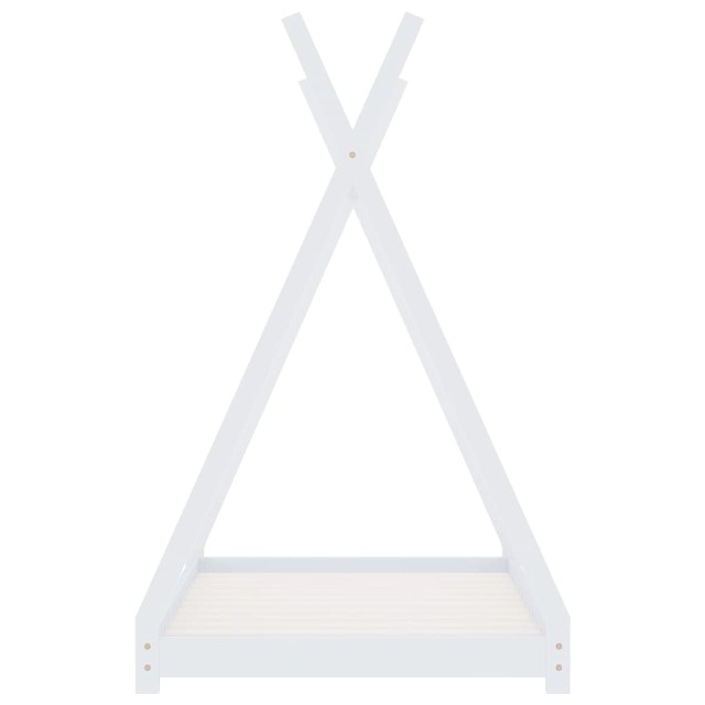 Cadre de lit d'enfant Blanc Bois de pin massif 70x140 cm