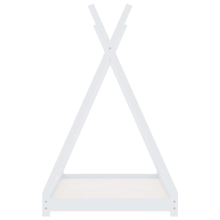 Cadre de lit d'enfant Blanc Bois de pin massif 70x140 cm