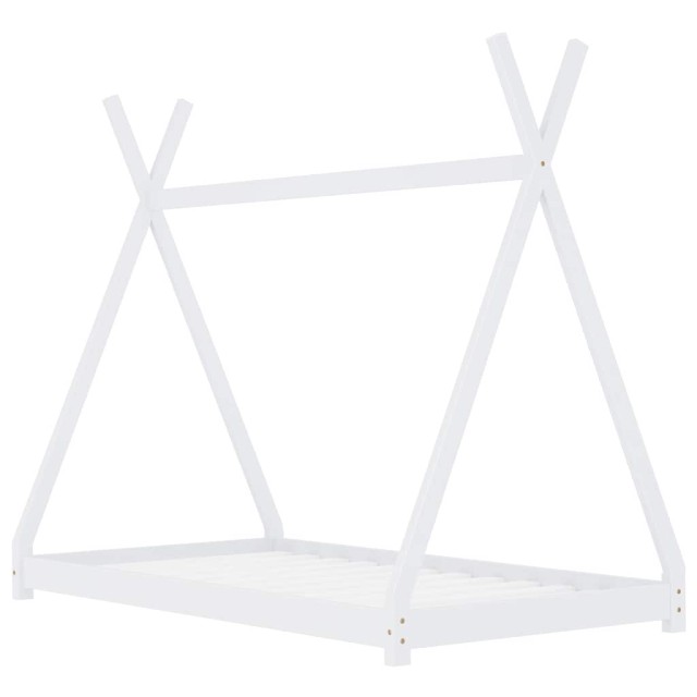 Cadre de lit d'enfant Blanc Bois de pin massif 80x160 cm