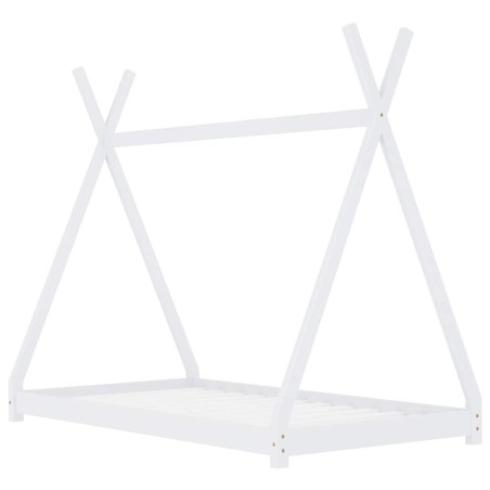 Cadre de lit d'enfant Blanc Bois de pin massif 80x160 cm