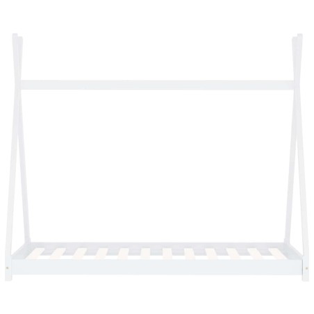 Cadre de lit d'enfant Blanc Bois de pin massif 80x160 cm