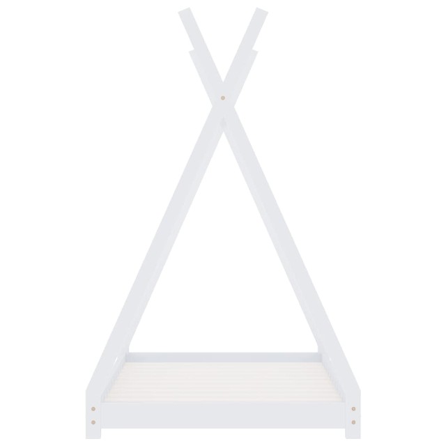 Cadre de lit d'enfant Blanc Bois de pin massif 90 x 200 cm