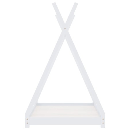 Cadre de lit d'enfant Blanc Bois de pin massif 90 x 200 cm