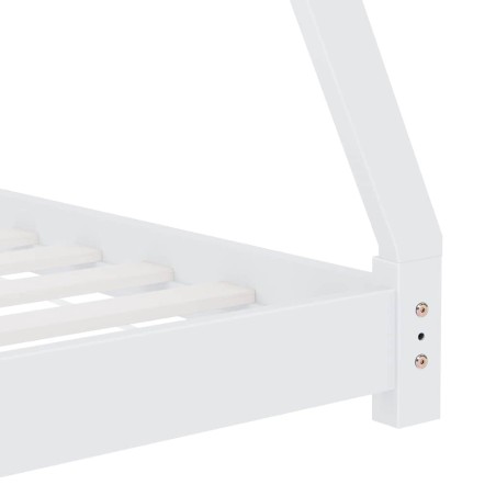 Cadre de lit d'enfant Blanc Bois de pin massif 90 x 200 cm