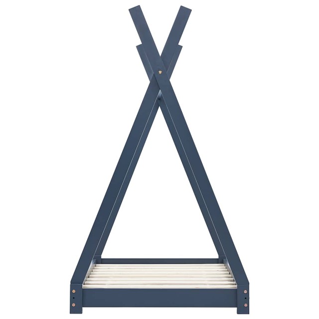 Cadre de lit d'enfant Gris Bois de pin massif 70x140 cm