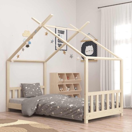 Cadre de lit d'enfant Bois de pin massif 70x140 cm