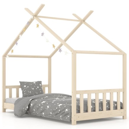 Cadre de lit d'enfant Bois de pin massif 80x160 cm 2