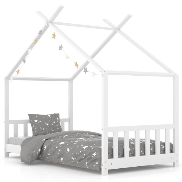Cadre de lit d'enfant Blanc Bois de pin massif 70x140 cm