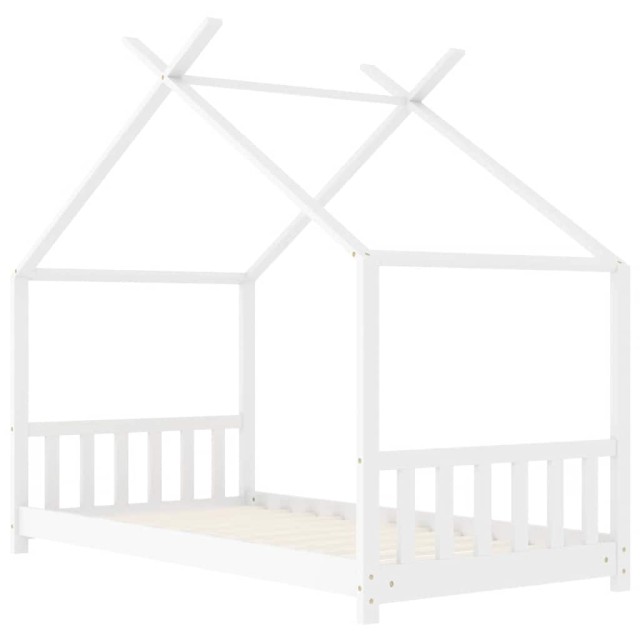Cadre de lit d'enfant Blanc Bois de pin massif 70x140 cm