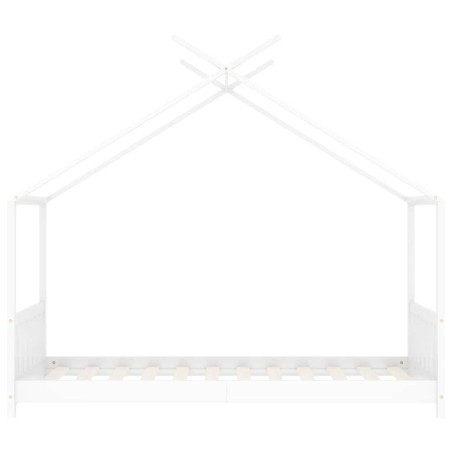 Cadre de lit d'enfant Blanc Bois de pin massif 70x140 cm