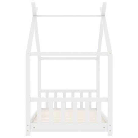 Cadre de lit d'enfant Blanc Bois de pin massif 70x140 cm