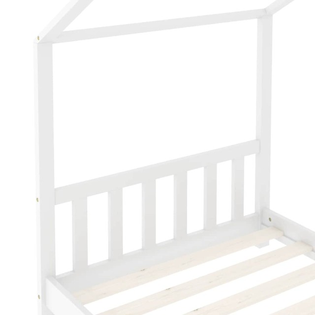 Cadre de lit d'enfant Blanc Bois de pin massif 70x140 cm