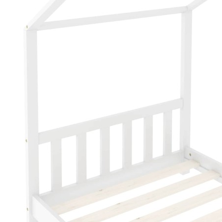 Cadre de lit d'enfant Blanc Bois de pin massif 70x140 cm