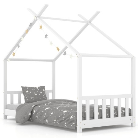 Cadre de lit d'enfant Blanc Bois de pin massif 80x160 cm