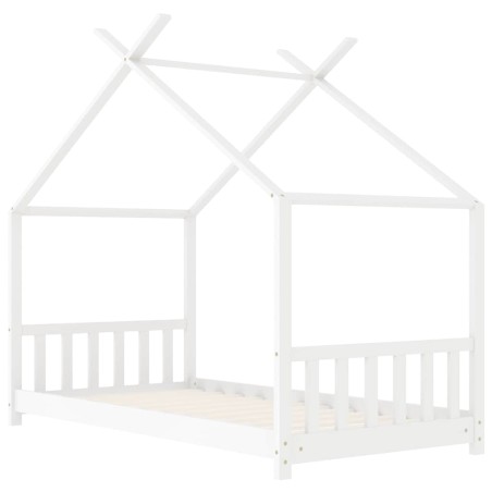 Cadre de lit d'enfant Blanc Bois de pin massif 80x160 cm
