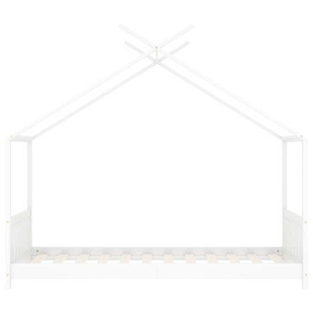 Cadre de lit d'enfant Blanc Bois de pin massif 80x160 cm