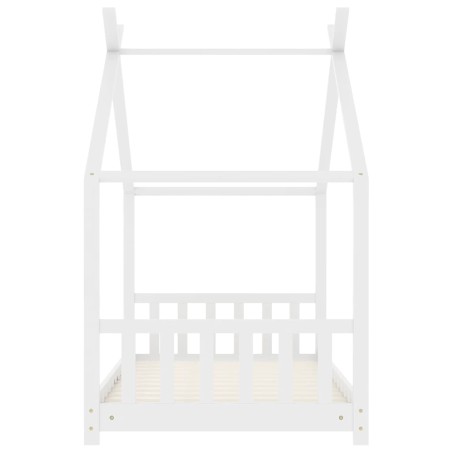 Cadre de lit d'enfant Blanc Bois de pin massif 80x160 cm