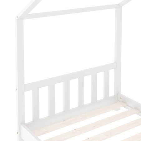 Cadre de lit d'enfant Blanc Bois de pin massif 80x160 cm
