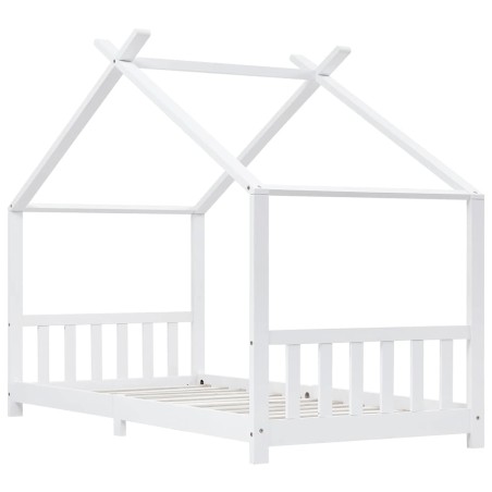 Cadre de lit d'enfant Blanc Bois de pin massif 90 x 200 cm