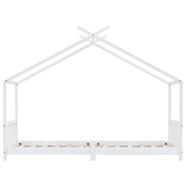Cadre de lit d'enfant Blanc Bois de pin massif 90 x 200 cm
