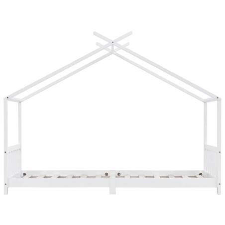 Cadre de lit d'enfant Blanc Bois de pin massif 90 x 200 cm