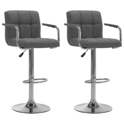 Chaises de bar lot de 2 gris clair tissu
