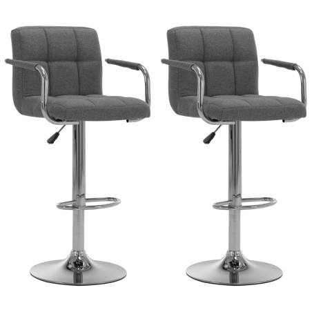 Chaises de bar lot de 2 gris clair tissu