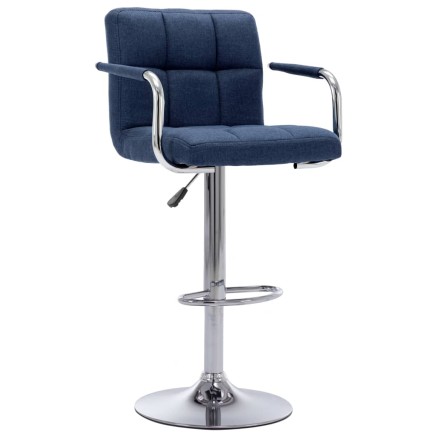 Chaises de bar lot de 2 bleu tissu 2