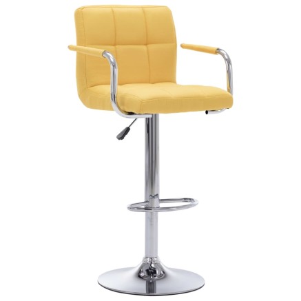 Chaises de bar lot de 2 jaune tissu 2