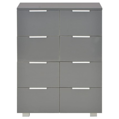 Buffet Gris brillant 60x35x80 cm Bois d'ingénierie