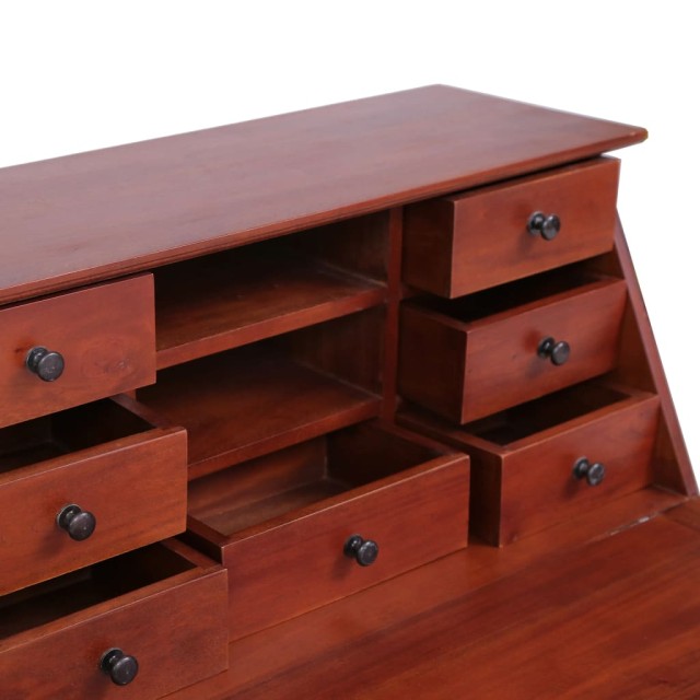 Bureau secrétaire Marron 78x42x103 cm Bois d'acajou massif