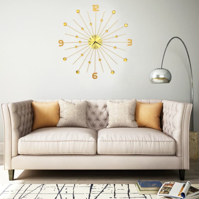 Horloge murale Métal 70 cm Doré