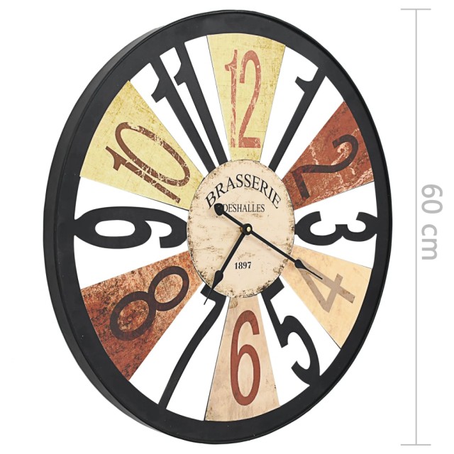 Horloge murale Métal 60 cm Multicolore