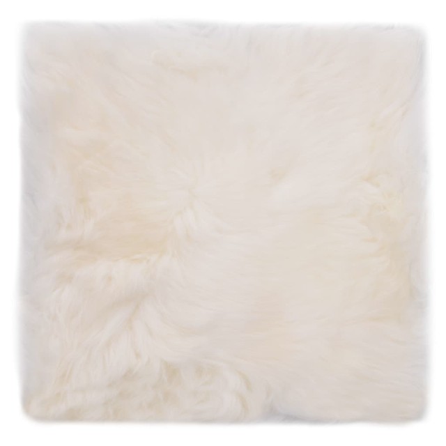 Coussins de chaise lot de 2 Blanc Peau de mouton véritable