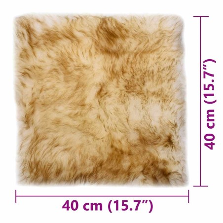 Coussins de chaise lot de 2 Mélange de marron Mouton véritable